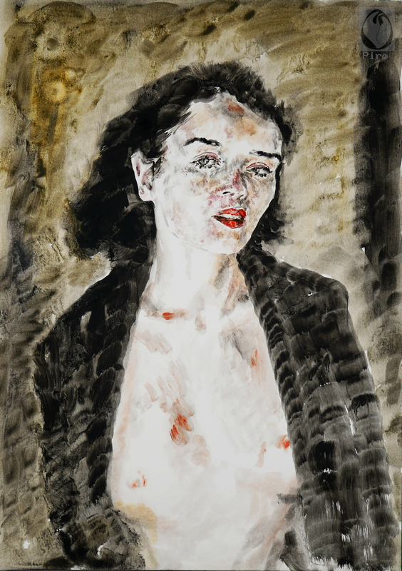 oil on paper - olio su carta di Piro